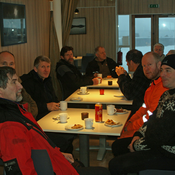 Á veitingastaðnum við Jarðböðin í Mývatnssveit: Kveðjustund í lok aðventuferðar.