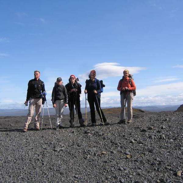 Skúli, Nanna Björk, Sigga Stína, Þuríður og Lína dást að útsýninu.