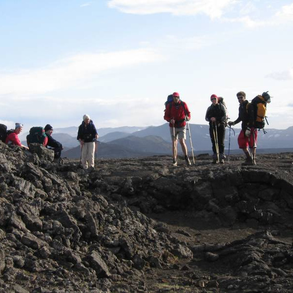 Hluti hópsins og Dyngjufjöll í baksýn.