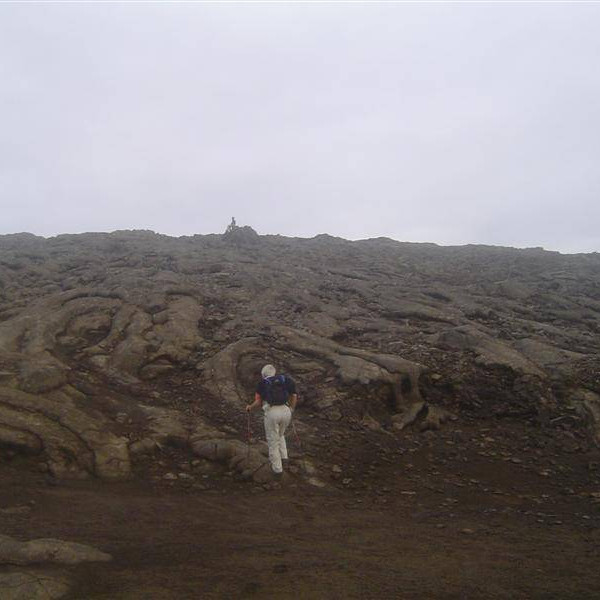 Lagt af stað í laugardagsgönguna.