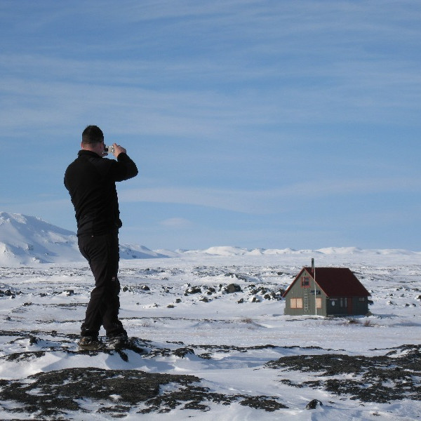 Stefán að mynda í Lindum