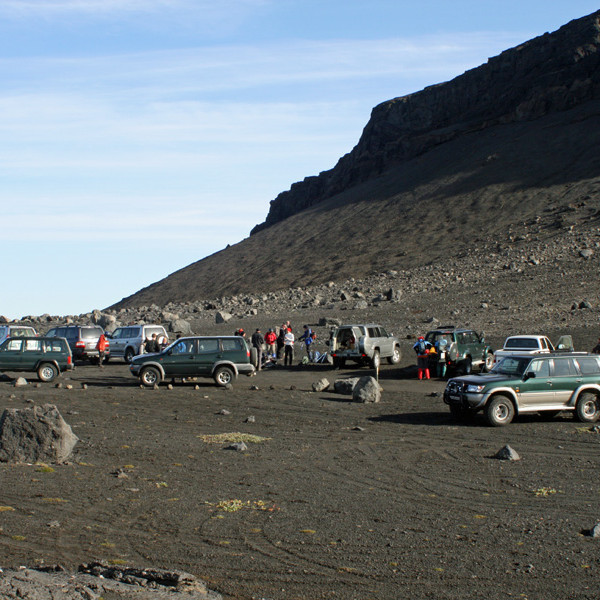 Við uppgönguna á Herðubreið að morgni 22. ágúst.