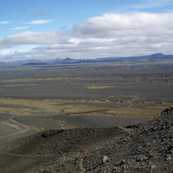 Horft af Hrossaborg norðaustur til Hólsfjalla.