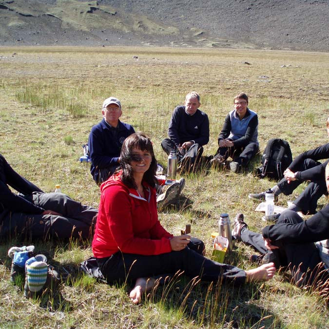 Í lautarferð inni í Hrossaborg.