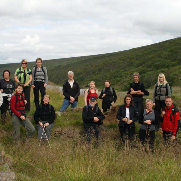 Við beitarhúsatættur á Geldinganesi við Skjálfandafljót.