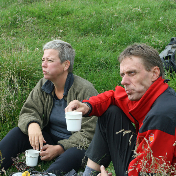 Í hádegismat í Glaumbæjarseli: Ingileif og Halldór.