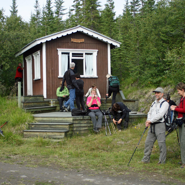 Áning við Geirasel í Fossselsskógi.