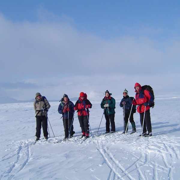Hópur sem til er í allt. Valur,Anna María,Elín,Gréta,Kristín,Villi og Frímann tók myndina.