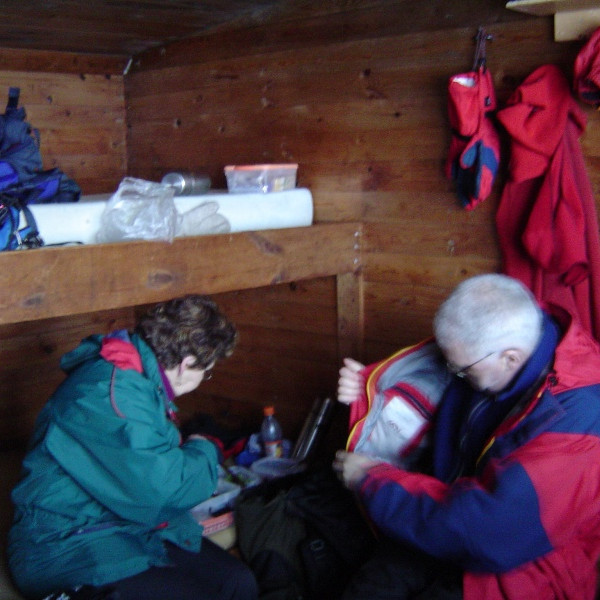 Góð aðstaða er inn í kofanum.