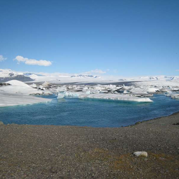 Stoppað var í Jökulsárlóni.