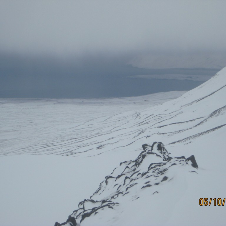 Hrísey og Látraströnd í baksýn.