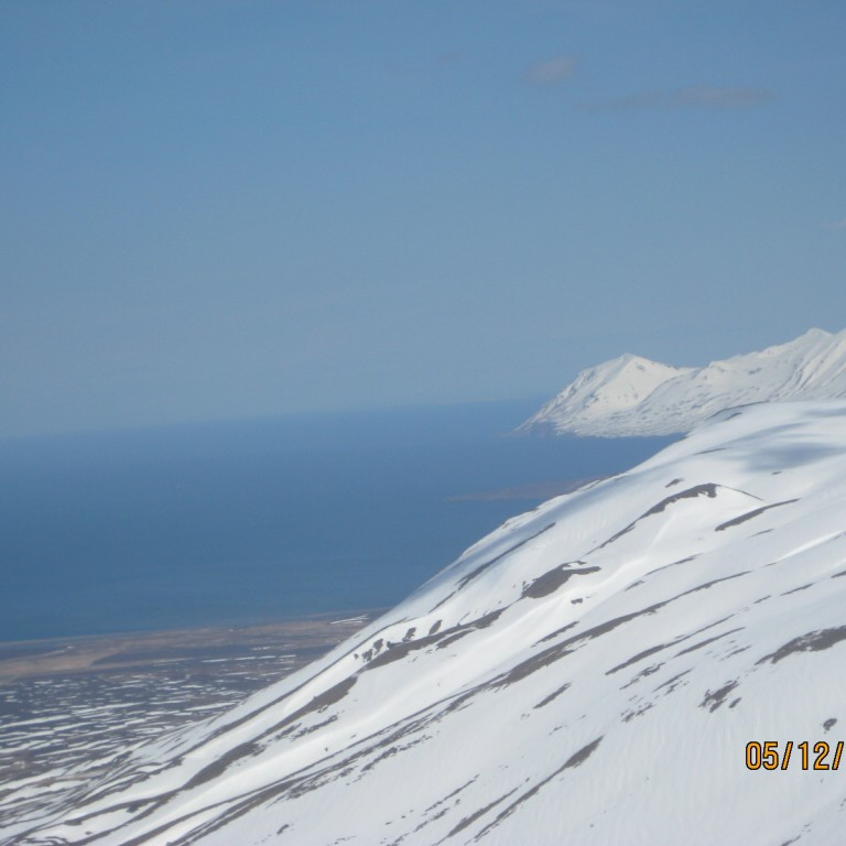 Látraströndi. Sér í norðurhluta Hríseyjar.