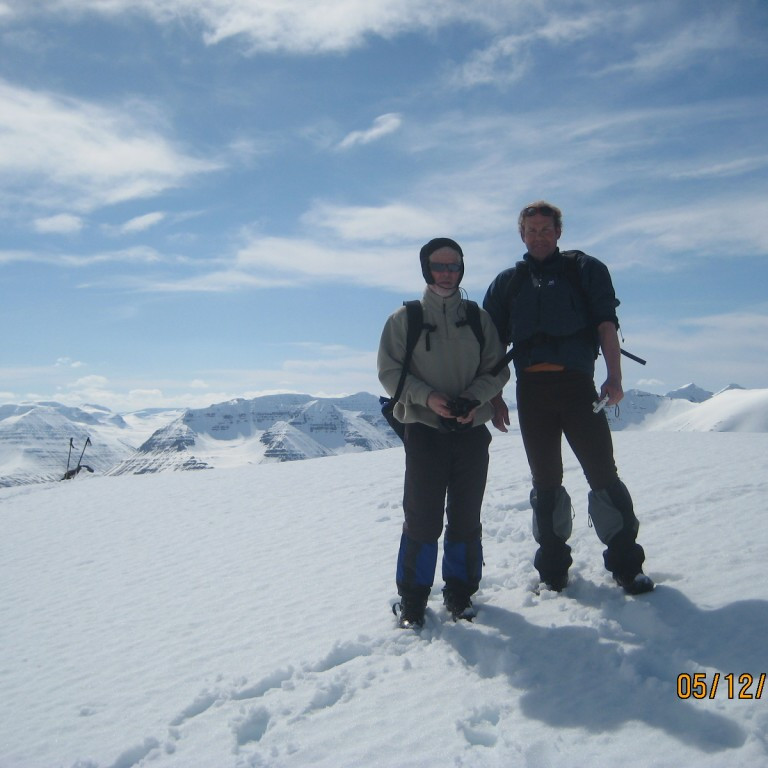 Kári og Heimir á Hvarfshnjúk glaðir í bragði.