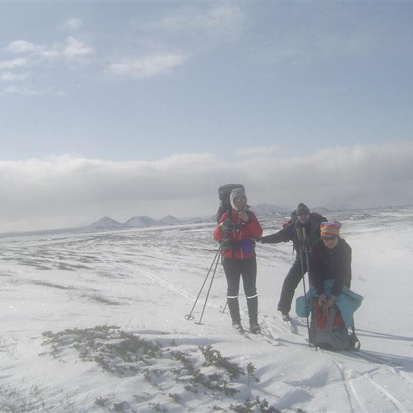 Sóley, Brynleifur og Anna María ,Skógarmannafjöll og Búrfell.