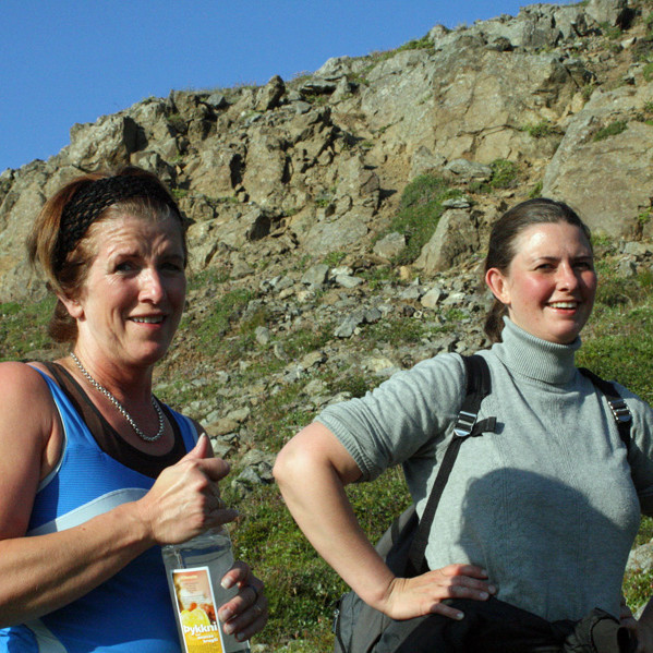 Stutt áning vestan í Vaðlaheiði.