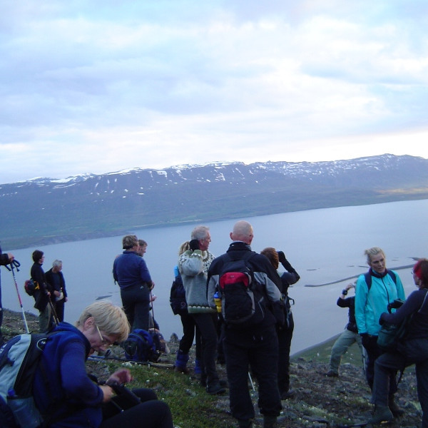 Arnarnessnafir og Kötlufjall handan fjarðar.