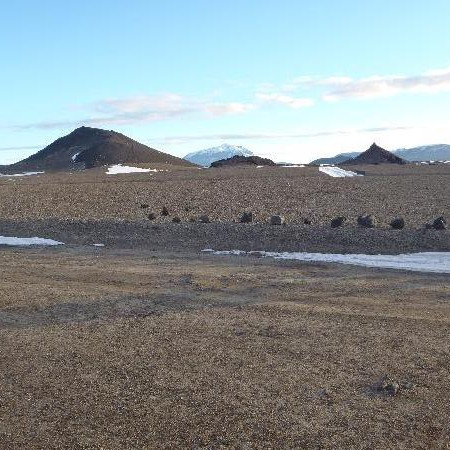 Lítill snjór var við Drekagil þótt annað mætti skilja á fréttum.
