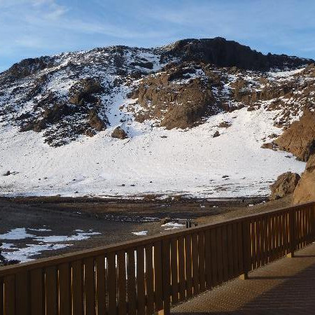 Horft af palli Fjólubúðar suður með hlíð Dyngjufjalla.