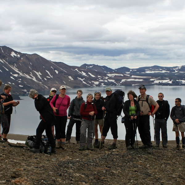 Hópur FFA á austurbarmi Öskju í um 1.300 m hæð y. sjó.