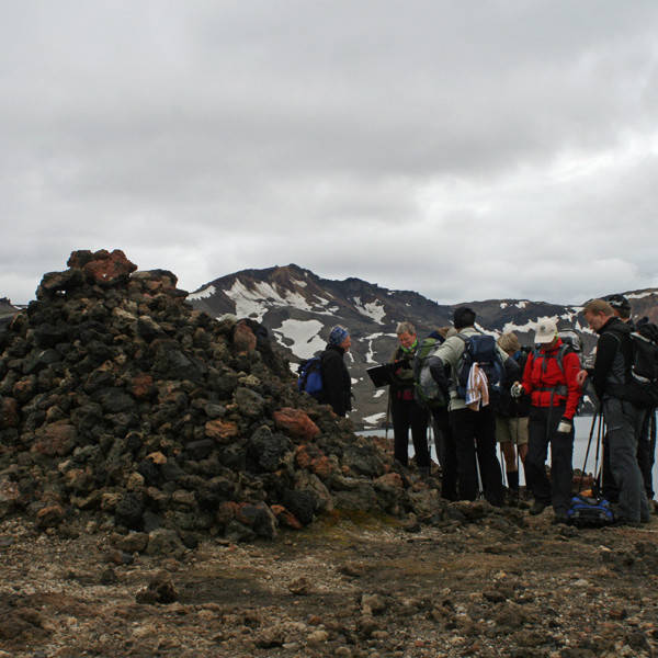 Hópur FFA við Knebelsvörðu vestan Vítis í Öskju.