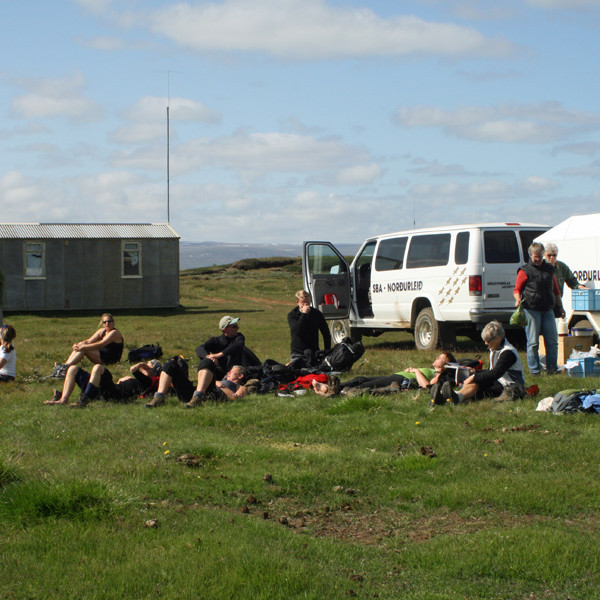 Áning á Stóruflesju við Suðurá.