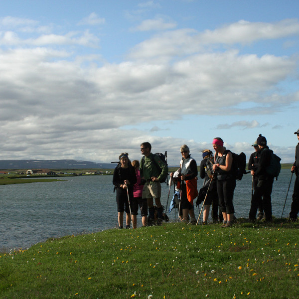 Ferðarlok: á gamla bæjarstæðinu í Svartárkoti.