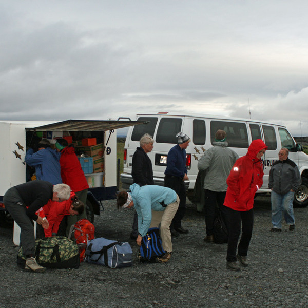 Áning við Þorsteinsskála á leið í Dreka.