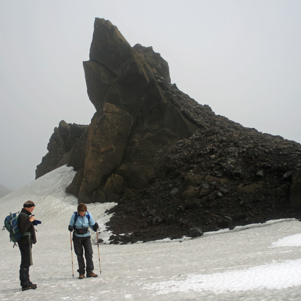 Vestan undir Vegkletti á Jónsskarði í Dyngjufjöllum.