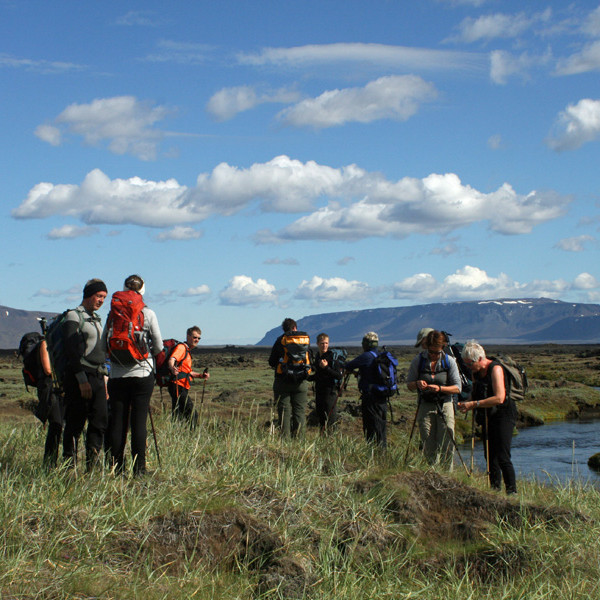 Á rústunum af Hrauntungu í Suðurárbotnum.