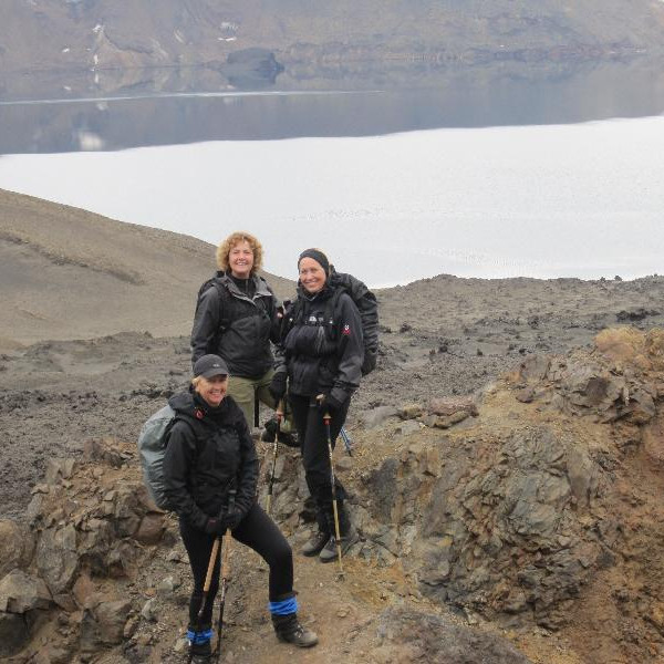 Þrjár hressar, Jónína, Svava og Steinunn.
