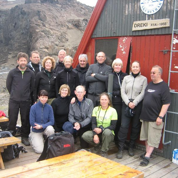 Hópurinn í upphafi ferðar.