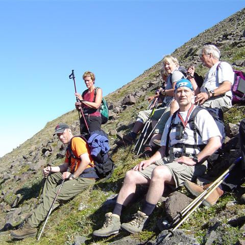 Haldið á brattann upp á Reistarárfjall