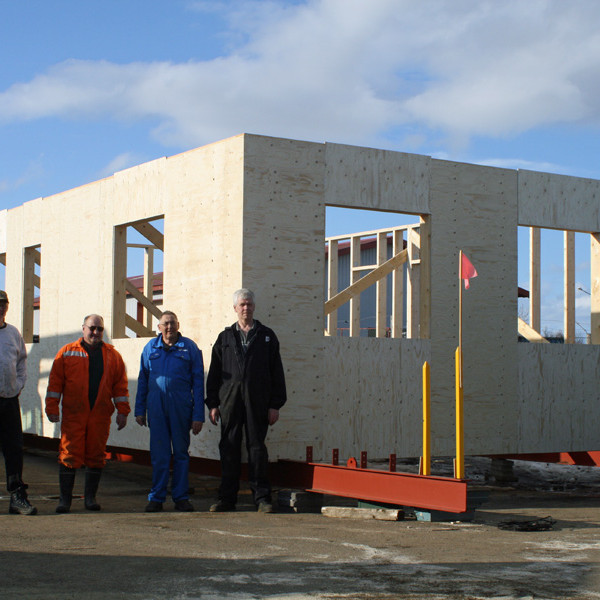 Verkalok í kvöldsól: Frá v: Vignir, Einar, Hilmar, Garðar.