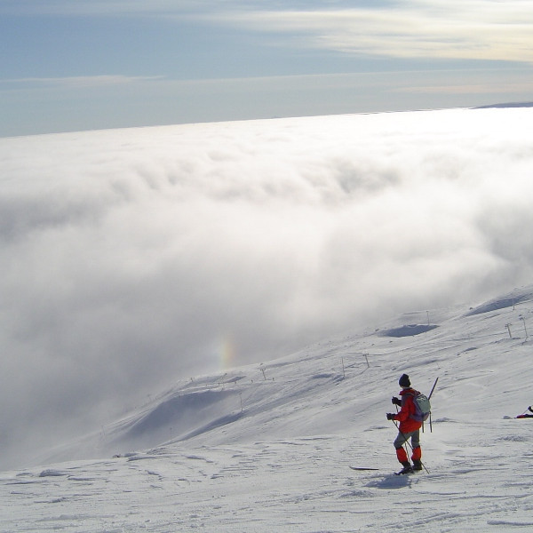 Þokan fyllti fjörðinn.