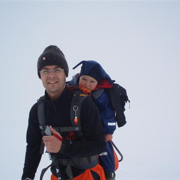 Feðgar á ferð. Hollendingurinn Manó og sonur hans Tómas.