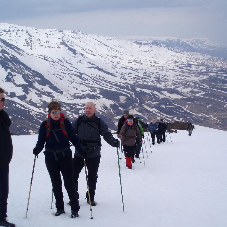 Kominn að síðustu brekkunni á toppinn.