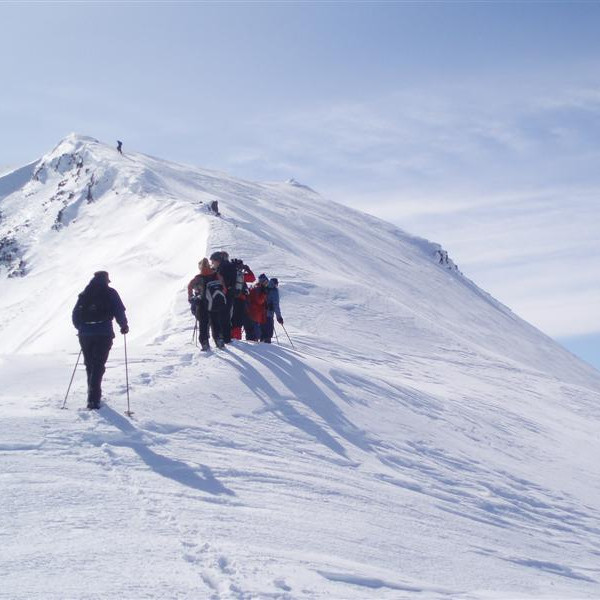Á leið á Syrðri-Súlu. Frímann undanfari.
