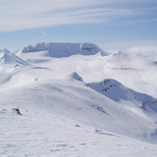 Súlnahryggurinn, Kerling, Lambárdalshnjúkur og Glerárdalshnjúkur.
