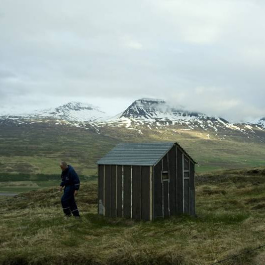 Held að þetta sé skúr fyrir refaskyttur.