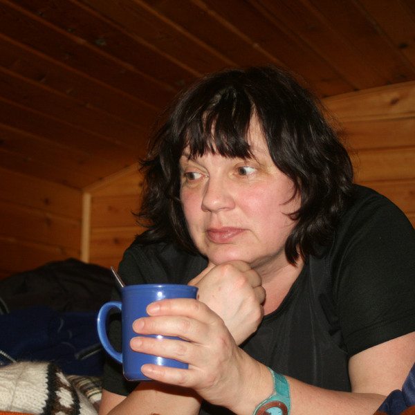 Á þorrablóti: Anke-Maria í þungum þönkum.