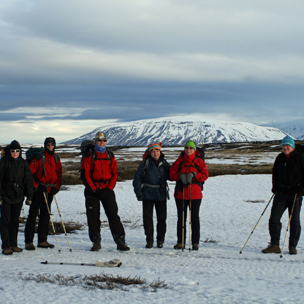 Skammt sunnan Svartárkots á leið í Botna: Sellandafjall og Bláfjall t.h.
