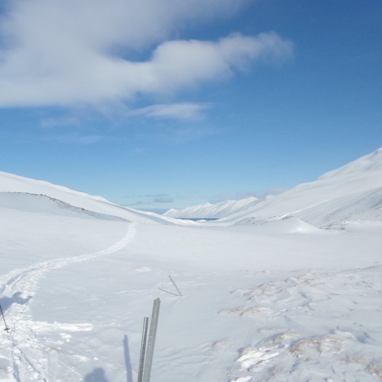 Séð niiður Þorvaldsdal til Látrarstrandar