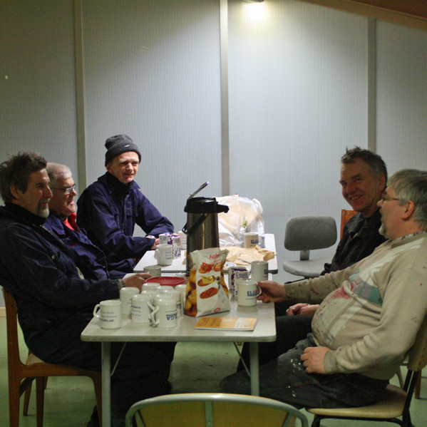 Smíðahópurinn í morgunkaffi þ. 1. feb. 2014