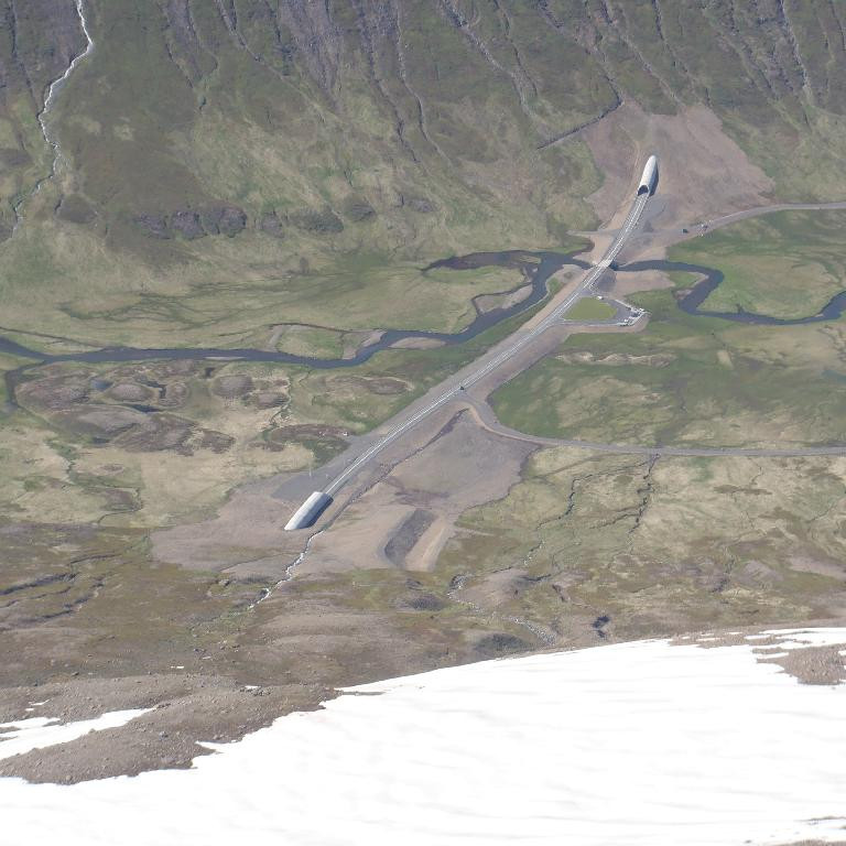 Ekki er langt á milli gangnamuna.