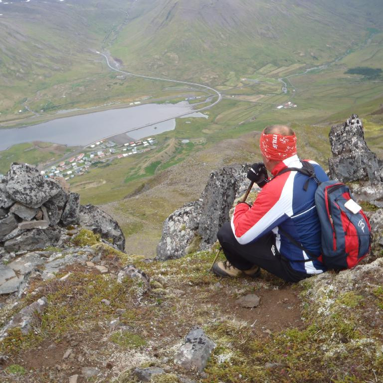 Á Hafnarhyrnu ofan Siglufjarðar.