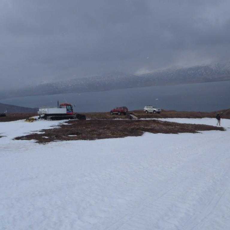 Lagt af stað frá bílastæðinu