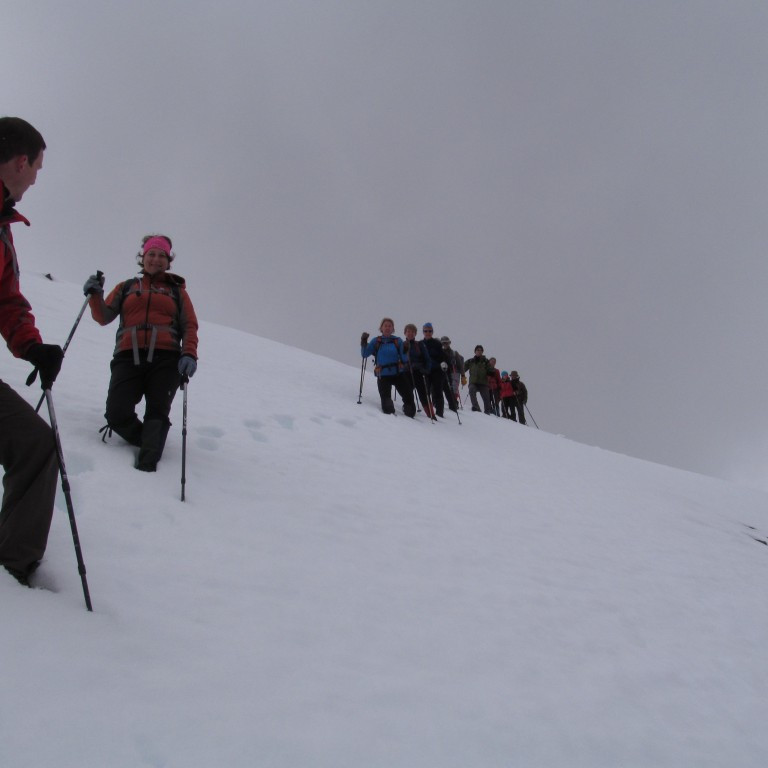 Fikrað sig niður skaflinn langa.