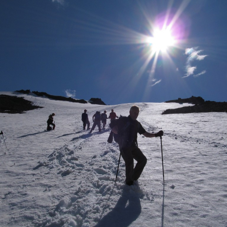 Sólskinið lék við okkur.