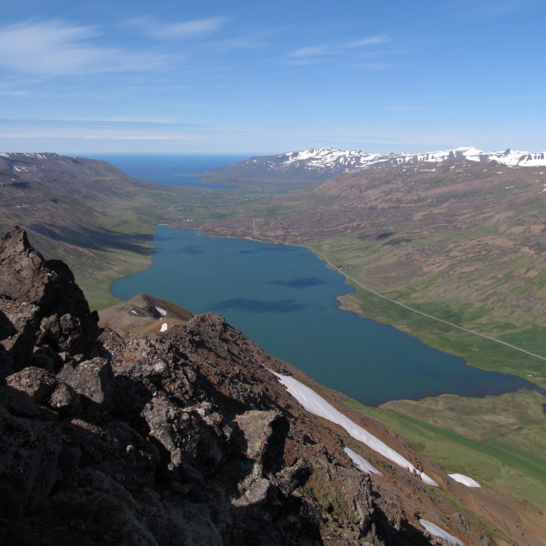 Mikið og gott úsýni frá Hamarshyrnu.