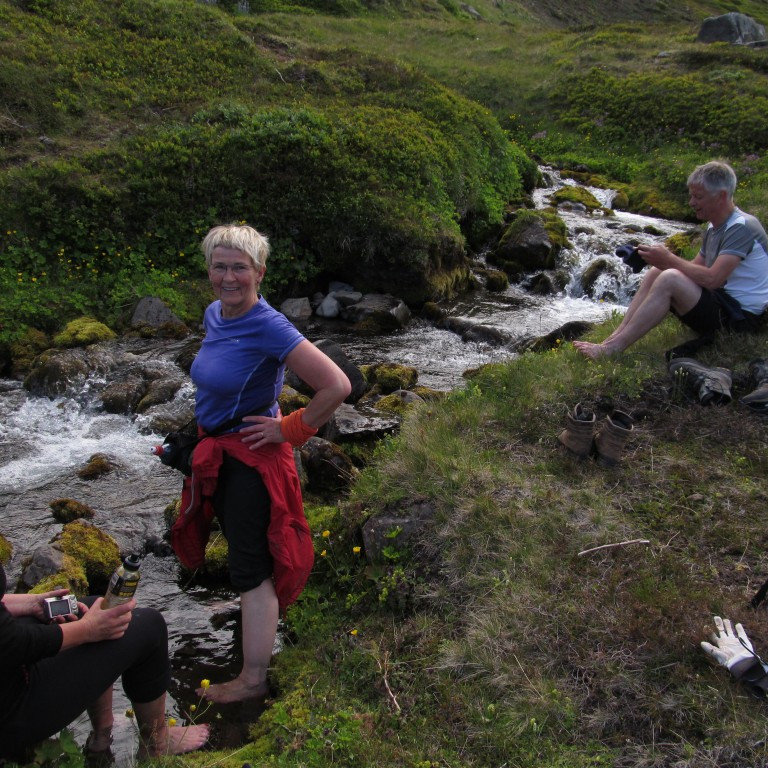 Gott var að komast í fótabað.